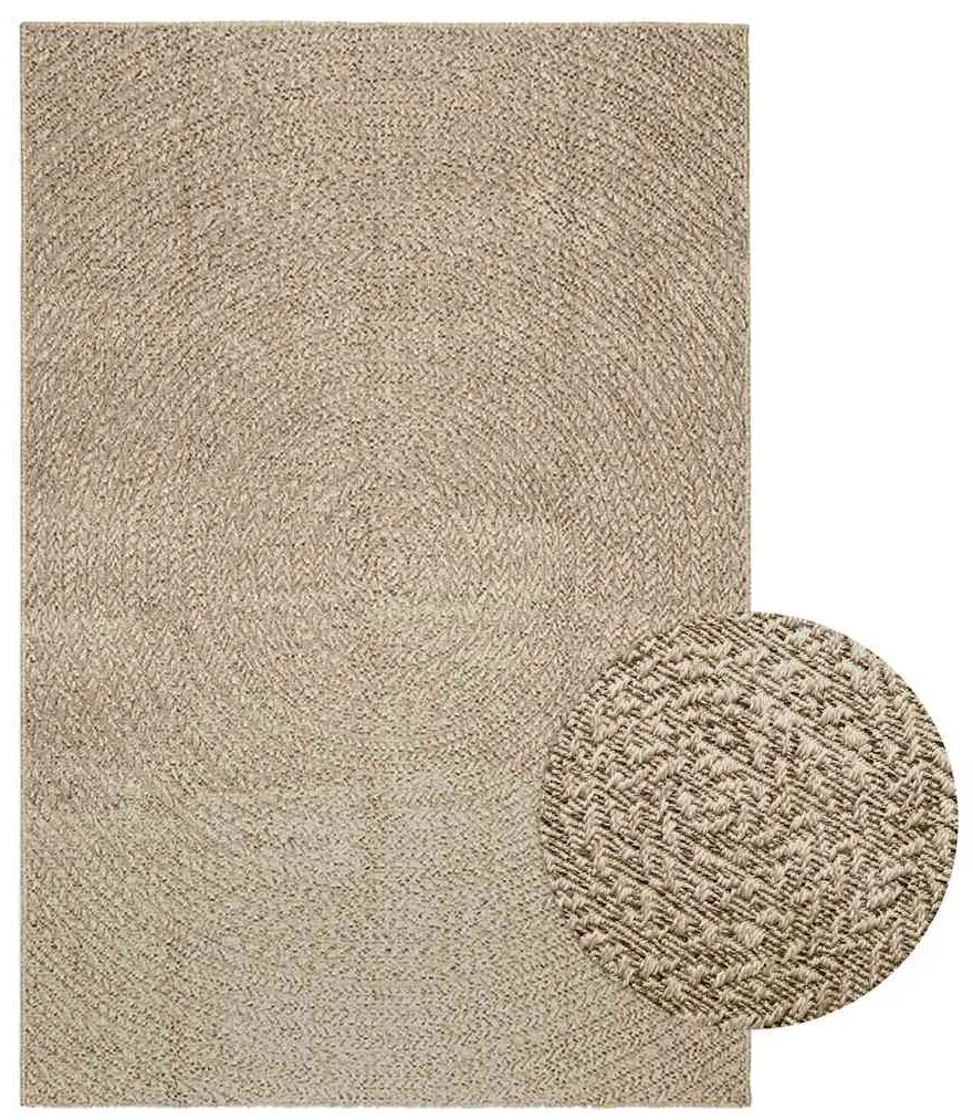 Tapete ZIZUR bege 140x200 cm aspeto de juta interior e exterior