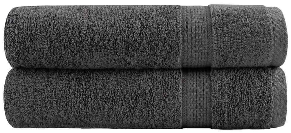 vidaXL Toalhas banho premium SOLUND 2pcs 100x150cm 600gsm antracite