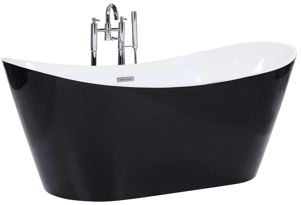 Banheira autónoma em acrílico preto 180 x 78 cm ANTIGUA Beliani