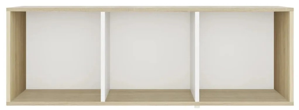 Móveis de TV 2pcs 107x35x37cm contrapl. branco/carvalho sonoma