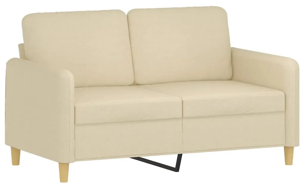 2 pcs conjunto de sofás com almofadões tecido cor creme