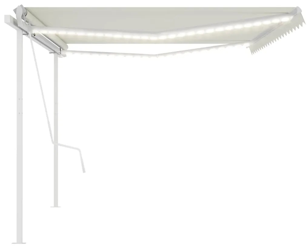 Toldo automático c/ LED e sensor de vento 5x3,5 m cor creme