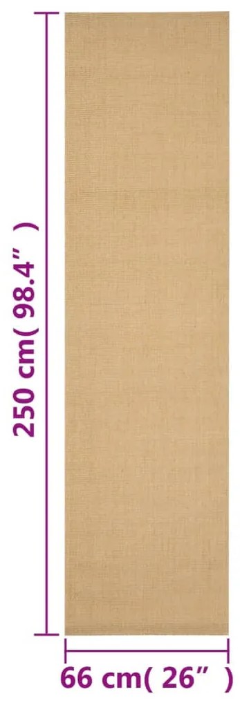 Tapete sisal natural 66x250 cm