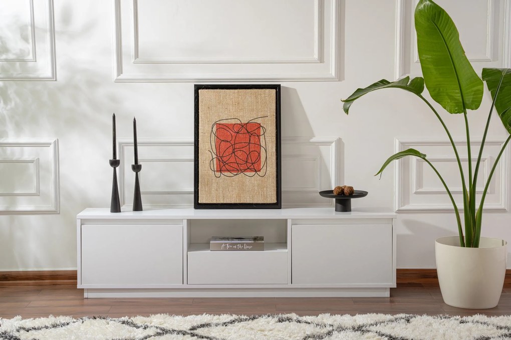 Móvel para TV Vanguard – Branco Natural – 160x42x29,5 cm