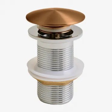 Válvula De Escoamento Para Lavatório Tipo Click-clack Em Aço Inoxidável E Latão Orveta Válvula Sem Transbordo & Ouro Rosa Escovado - Sklum