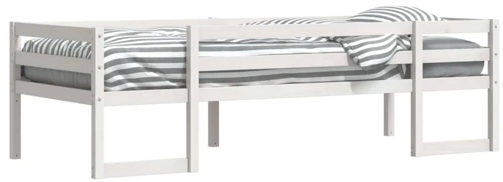 Estrutura de cama infantil 90x200 cm pinho maciço branco