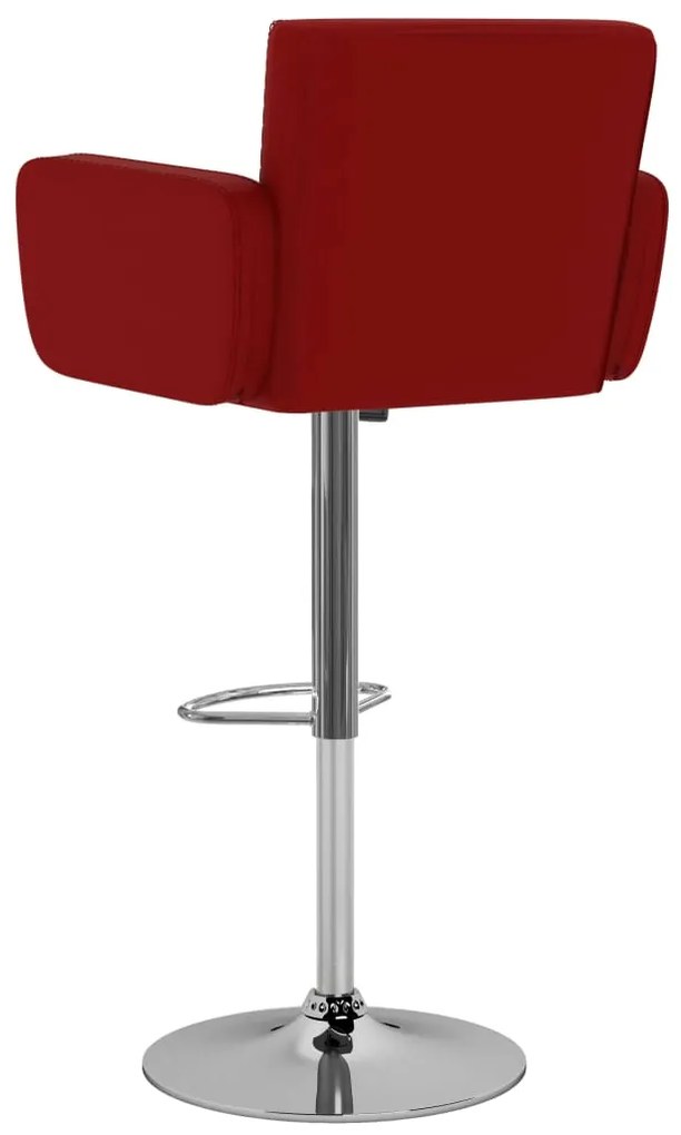 Bancos de bar 2 pcs couro artificial vermelho tinto