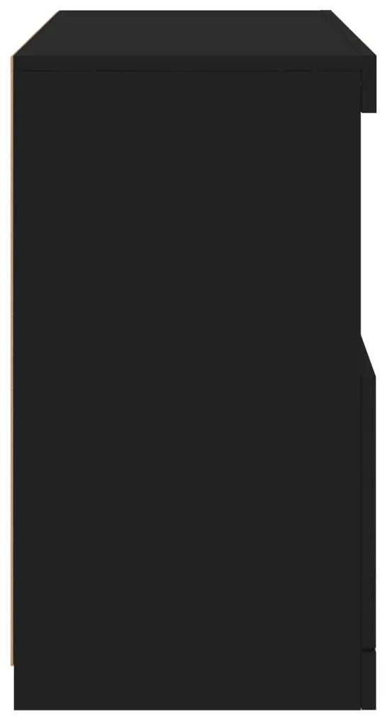 Aparador com luzes LED 60x37x67 cm preto