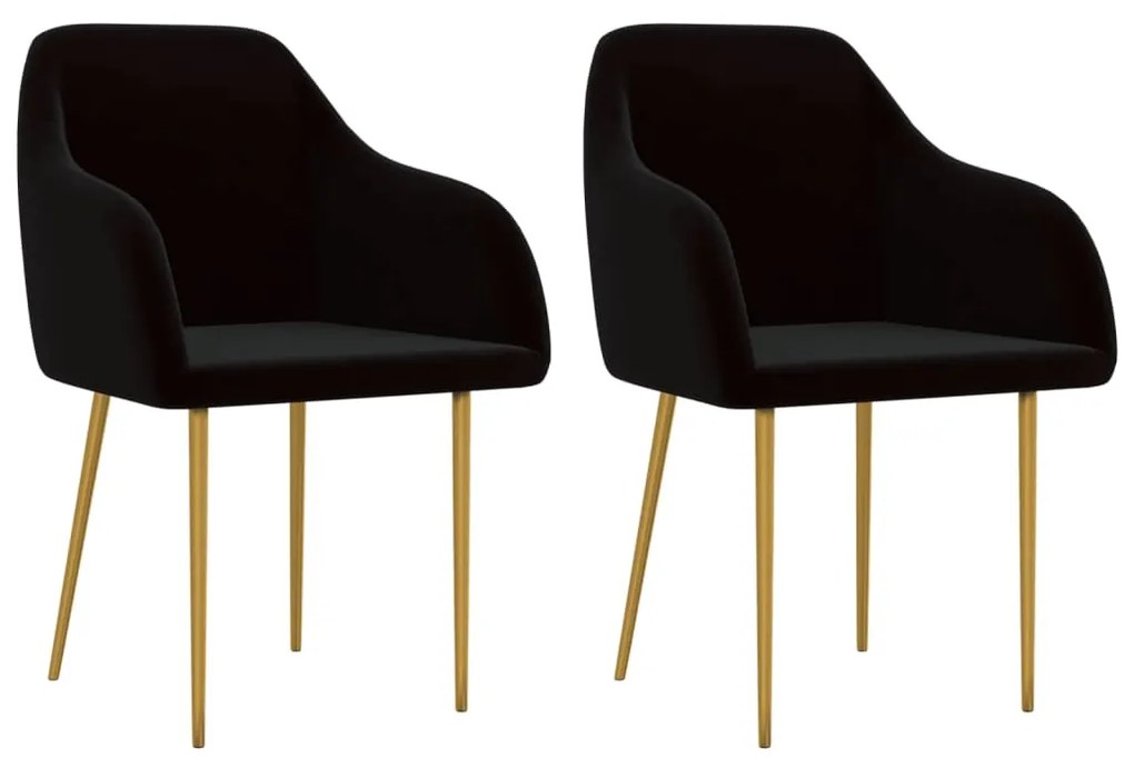 vidaXL Cadeiras de jantar 2 pcs veludo preto