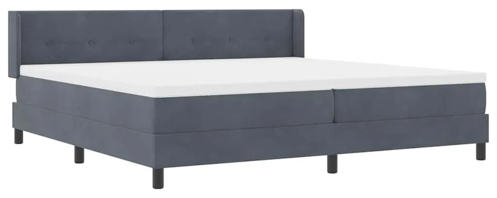 Cama Box com Colchão vidaXL Cinza Escuro 200x200 cm Veludo