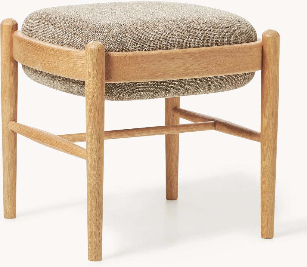 Banco estofado em madeira de carvalho Imara