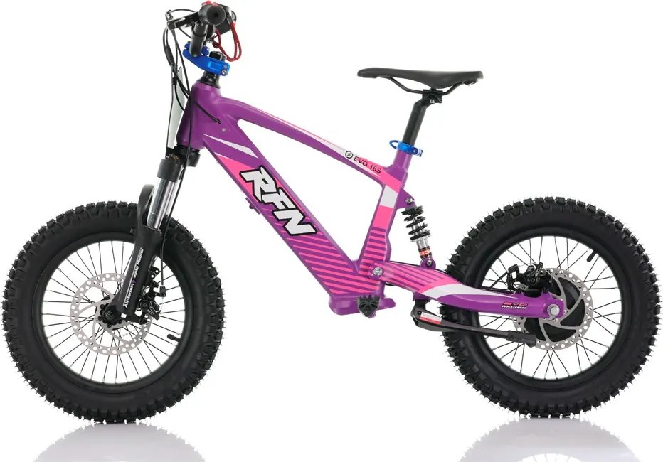 Bicicleta elétrica infantil 350W 16" Roan RXF Evo-S Roxa
