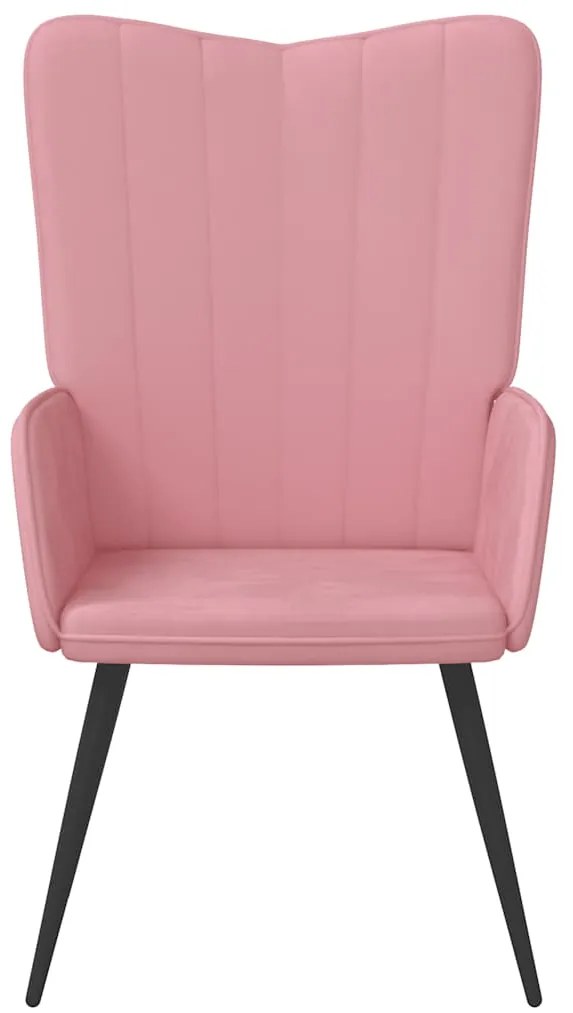 Cadeira de descanso veludo rosa