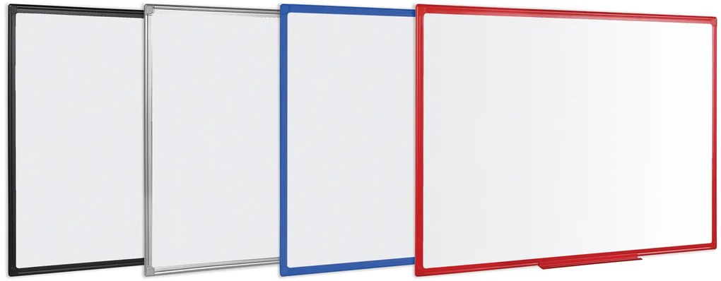 Quadro Branco 60x90cm Porcelana Magnético Moldura Plástico Vermelho