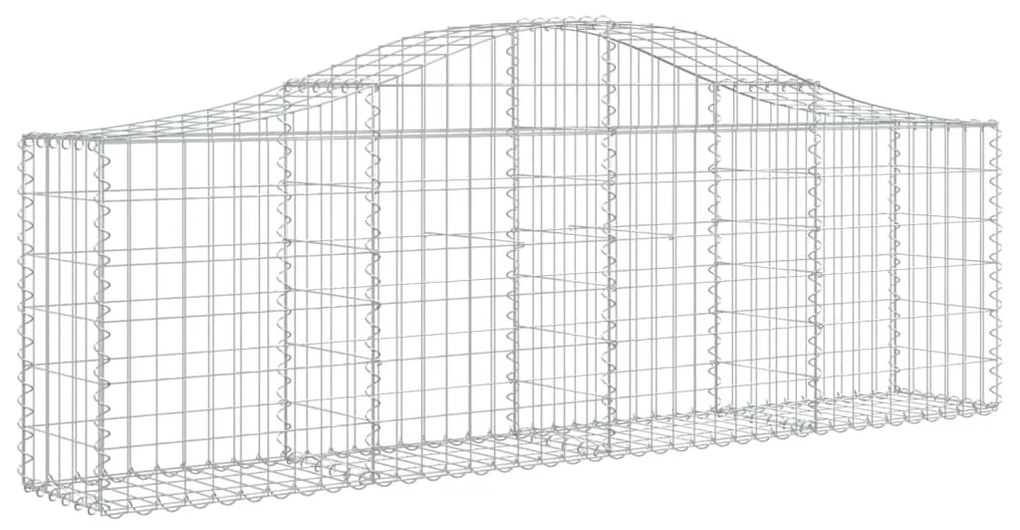 Cestos gabião arqueados 9 pcs 200x30x60/80 cm ferro galvanizado