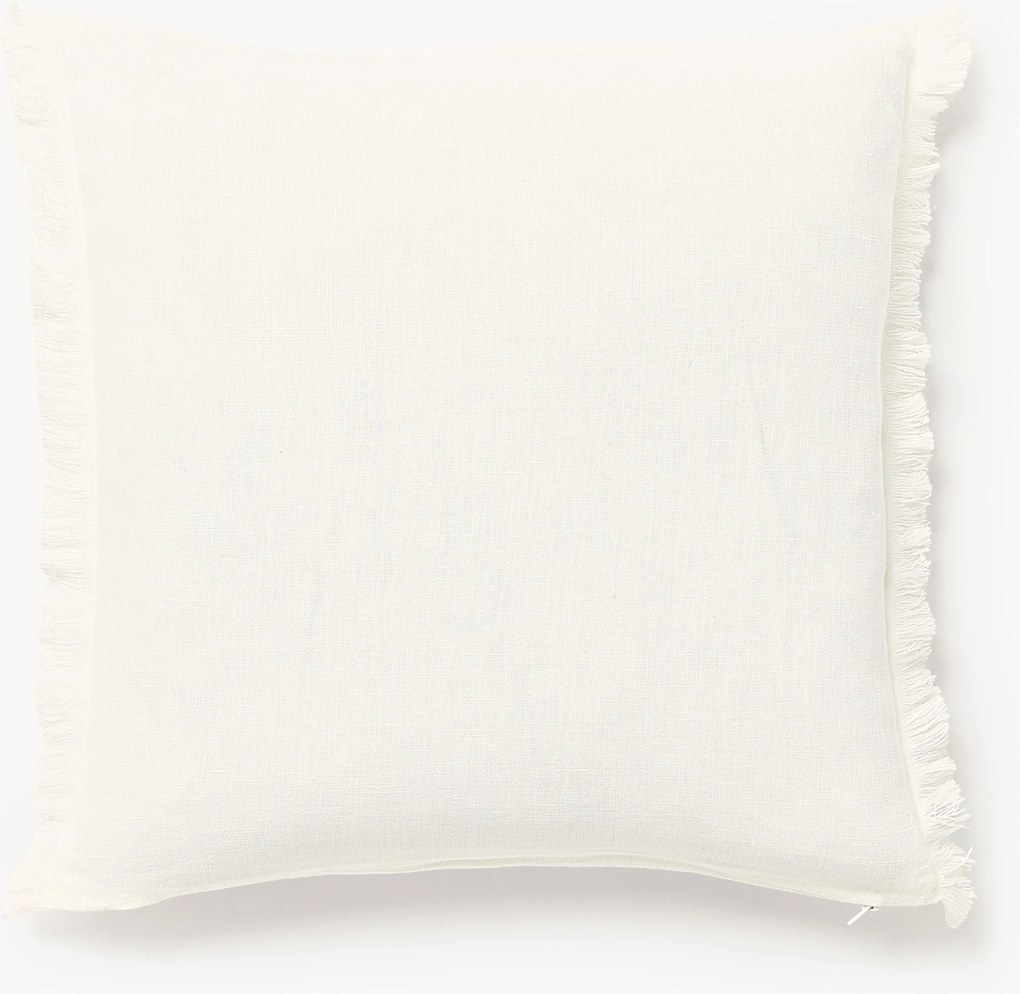 Capa de almofada em linho com franjas Luana