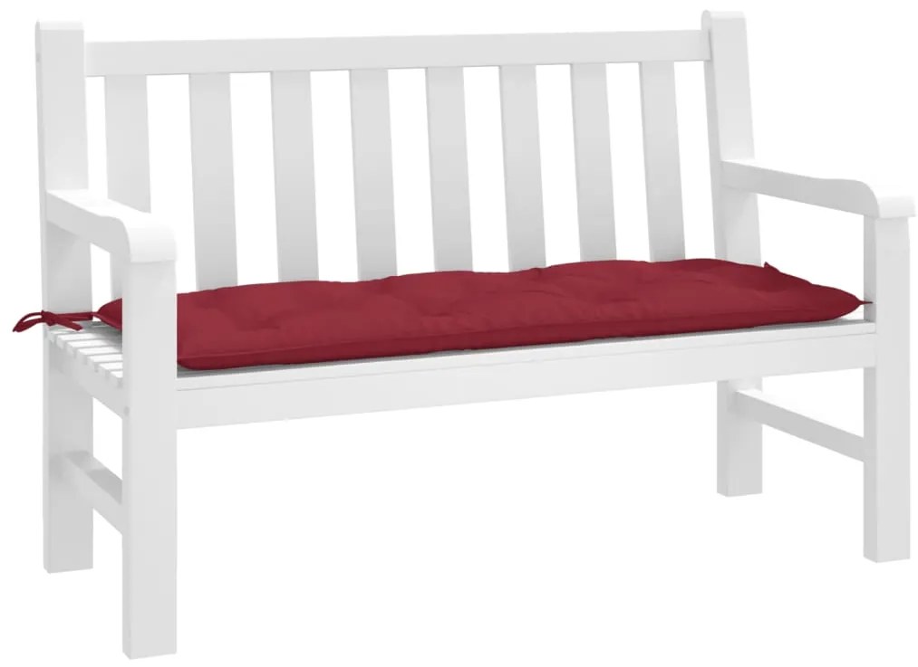 Almofadão p/ banco de jardim 120x50x7 cm tecido vermelho tinto