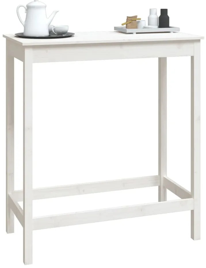 Mesa de bar 100x50x110 cm madeira de pinho maciça branco