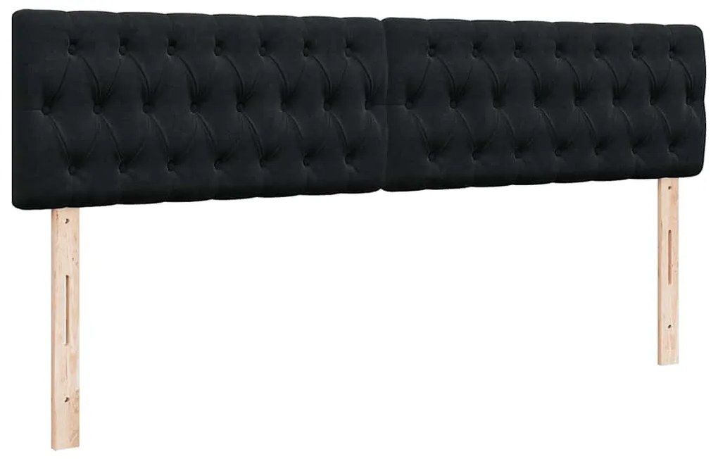 Estrutura de cama otomana com colchões 160x200 cm veludo preto