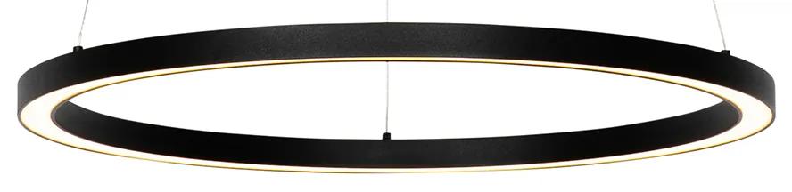 Candeeiro suspenso preto 60 cm com LED regulável em 3 etapas - Girello Design