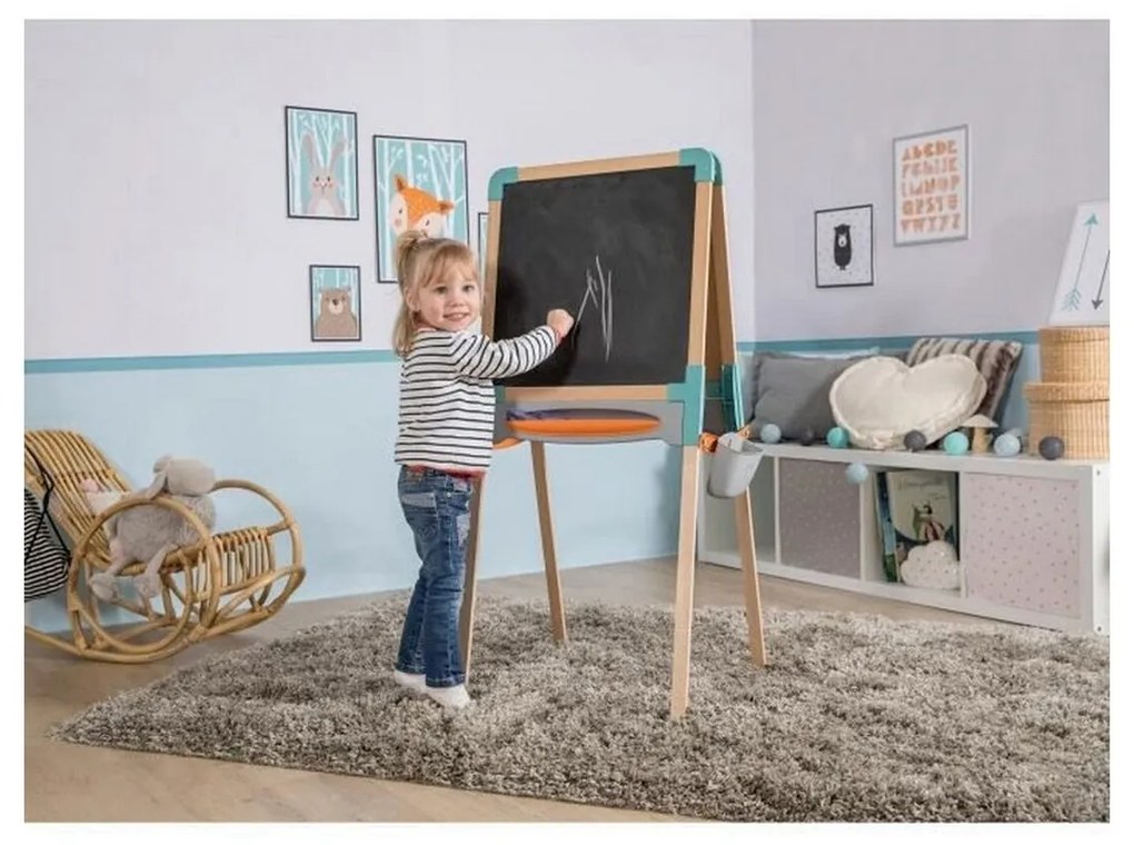 Quadro de Dupla Face Smoby Madeira Dobrável 2 em 1 Altura ajustável