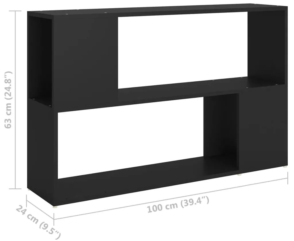 Estante 100x24x63 cm contraplacado preto