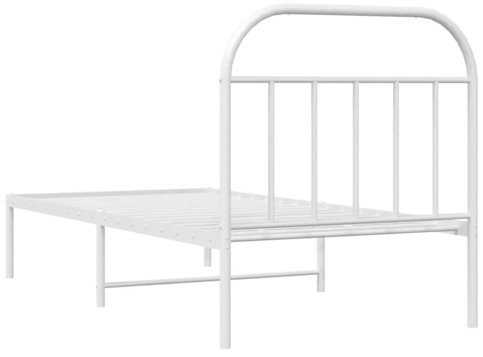 Estrutura de cama com cabeceira 90x190 cm metal branco