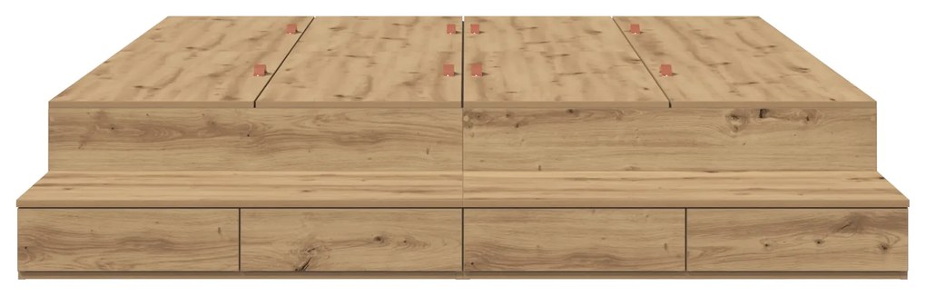 Cama Armazenamento Carvalho Artisan 180x200 cm