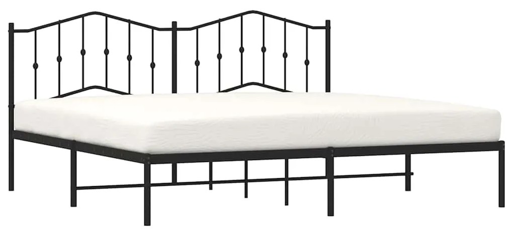 Estrutura de cama com cabeceira 193x203 cm metal preto