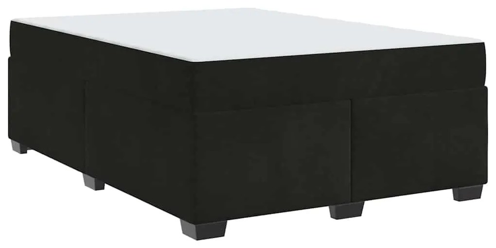 Estrutura de cama com colchão Outros Preto 160 x 200 cm Veludo