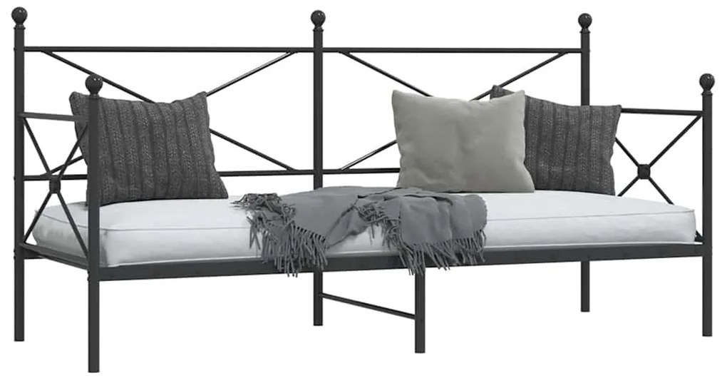 Cama de Dia sem Colchão 90x200 cm aço preto