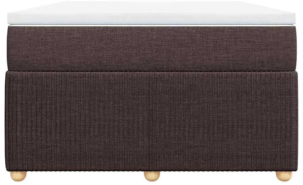 Cama boxspring com colchão 120x190 cm tecido castanho-escuro