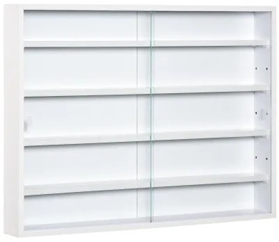 HOMCOM Vitrine Parede Madeira Prateleiras Ajustáveis 2 Portas Vidro Coleções Perfumes 80x9,5x60cm | Aosom Portugal