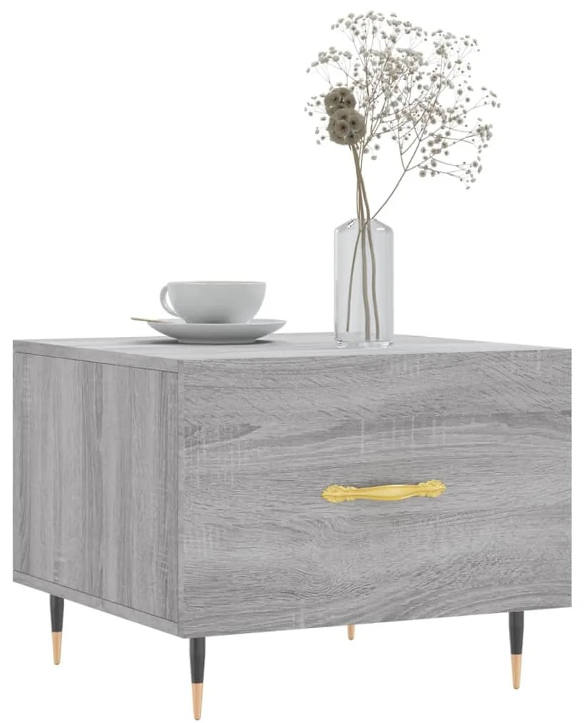 Mesas de centro 2 pcs 50x50x40 cm madeira proc. sonoma cinza