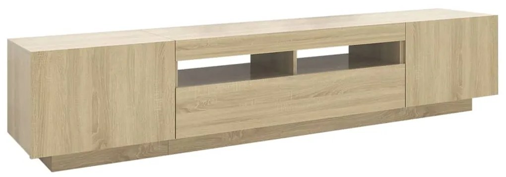 Móvel de TV com luzes LED 200x35x40 cm carvalho sonoma