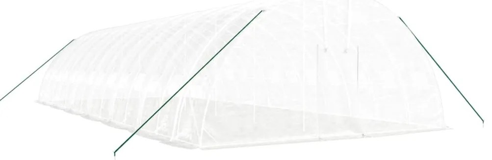 Estufa com estrutura de aço 84 m² 14x6x2,85 m branco