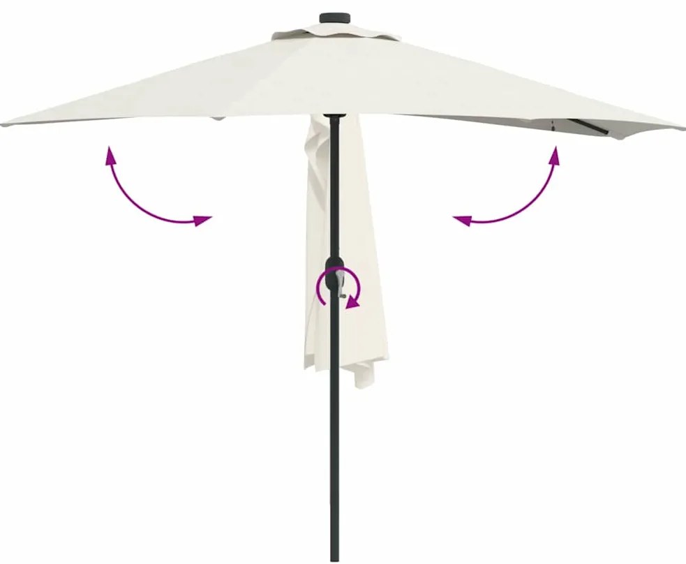 Parasol de Jardim Meio Areia Largo Alumínio