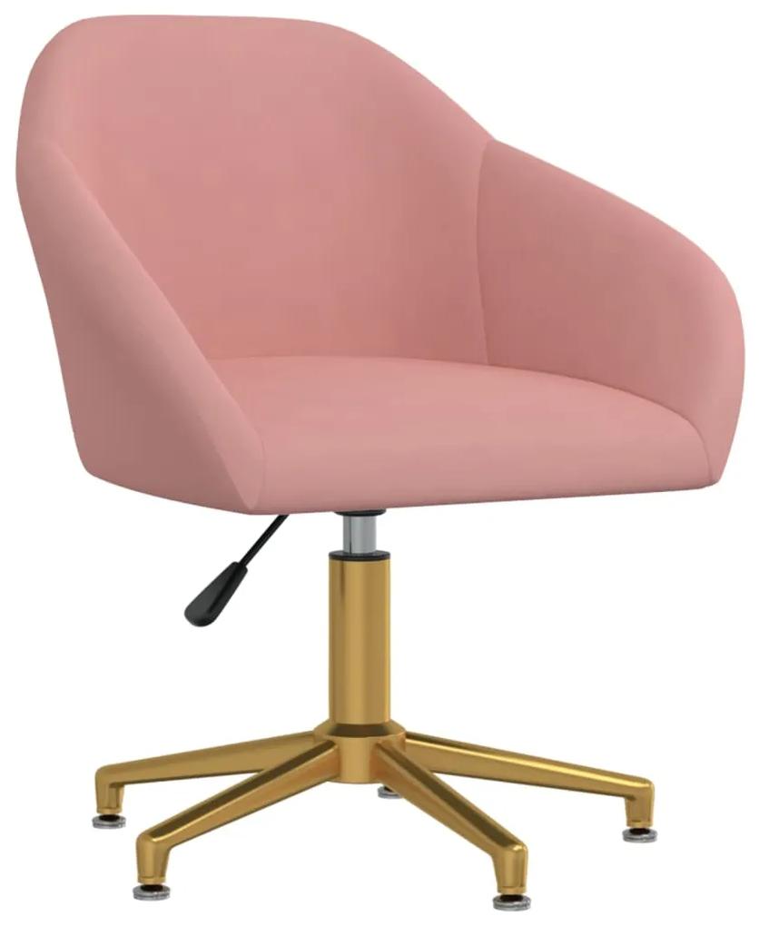 330593 vidaXL Cadeira de jantar giratória veludo rosa