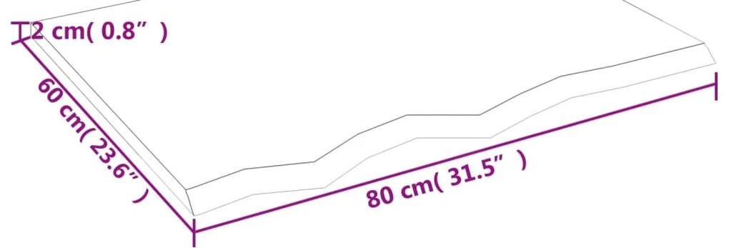 Prateleira de parede 80x60x2 cm carvalho tratado castanho-claro