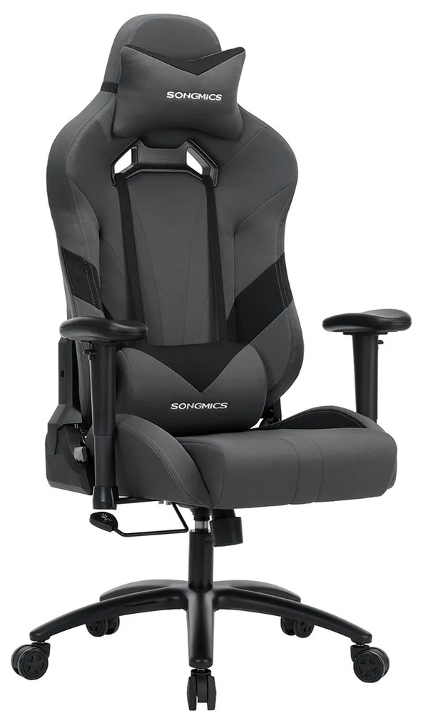 Cadeira gaming com almofada lombar Cinzento-preto