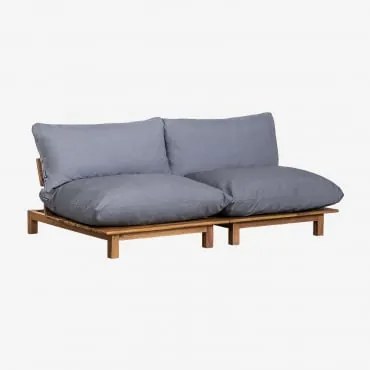 Sofá modular reclinável de 2 peças em madeira - Sklum