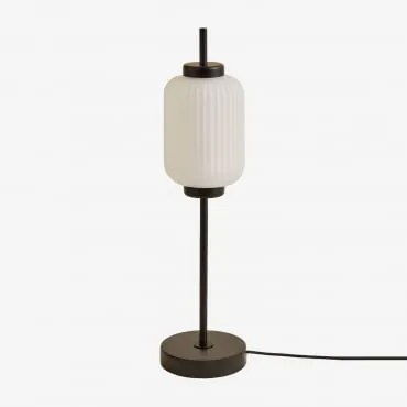 Candeeiro De Mesa Led Necsar Em Ferro E Vidro Preto - Sklum