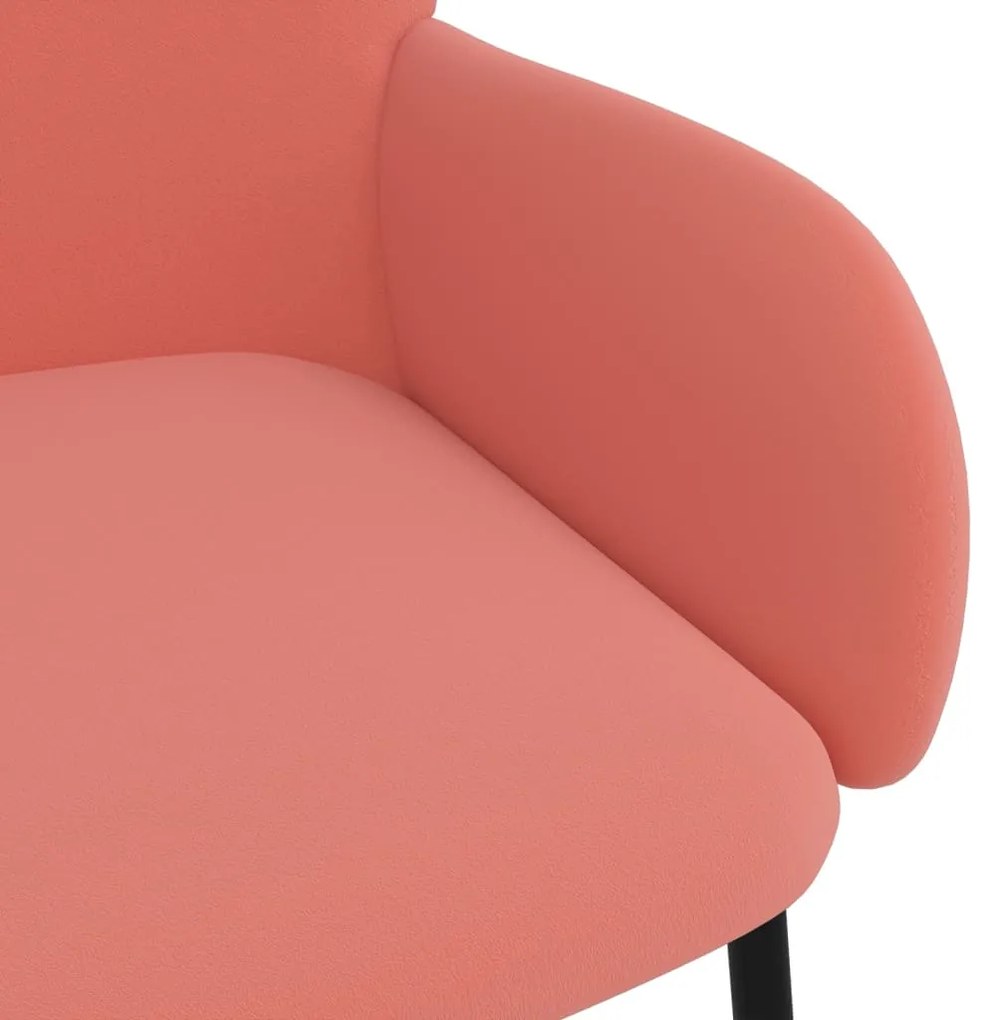 Cadeiras de jantar 2 pcs veludo rosa