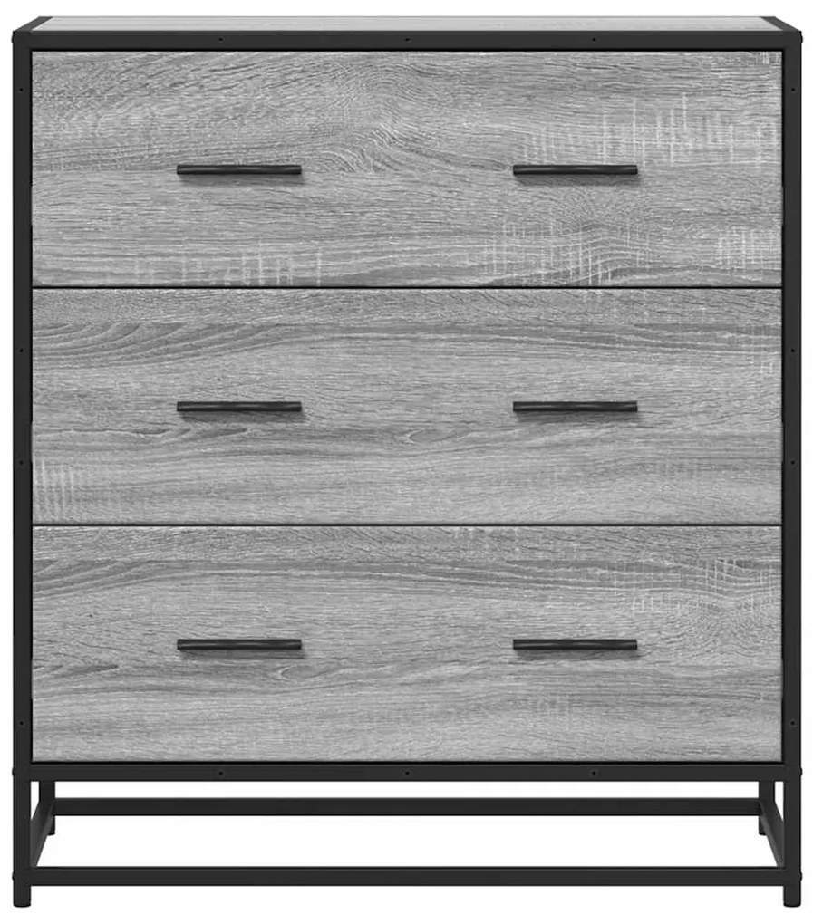 Aparador 68x35x76 cm deriv. de madeira/metal cinzento sonoma