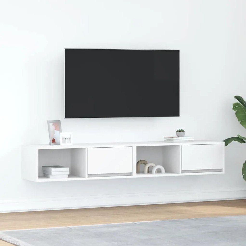 vidaXL Móveis de TV 2 pcs 80x31x25,5 cm deriv. madeira branco