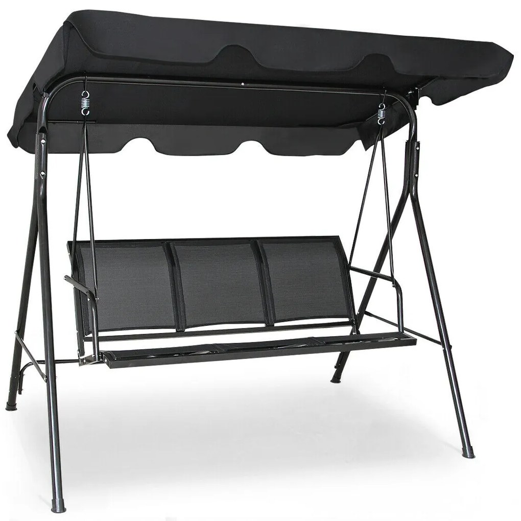 Balanço para pátio externo, cadeira de balanço para 3 pessoas, marrom