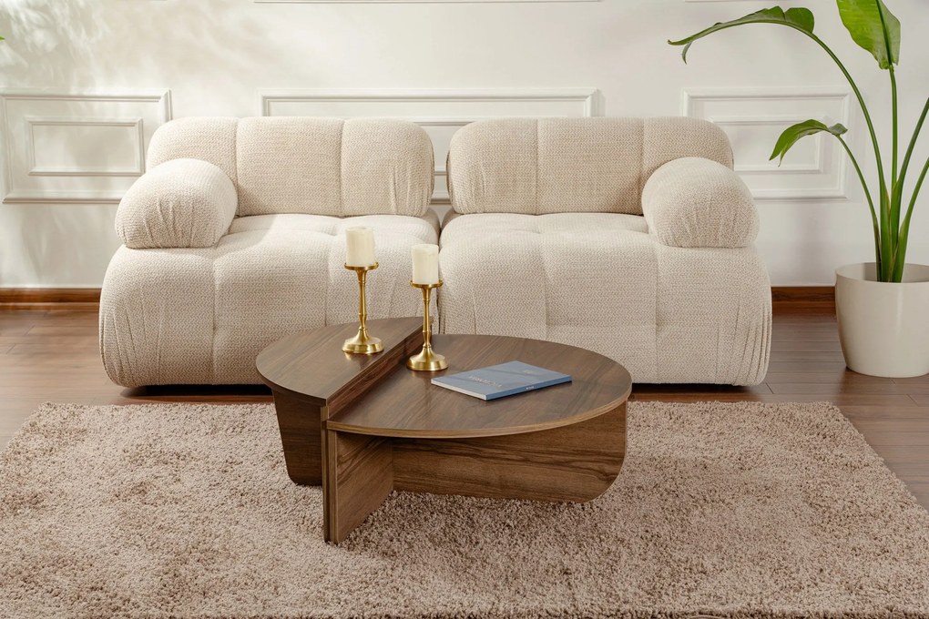 Mesa de Café Orion - Nogueira - 90x30x60 cm e 85x35x30 cm