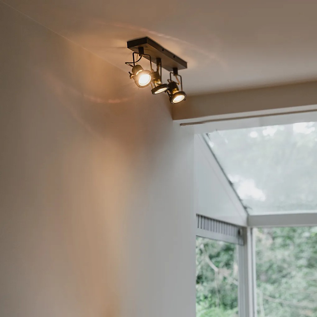 Foco industrial antracite 3 luzes giratório e inclinável - Suplux