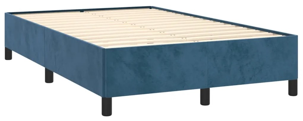 Estrutura de cama 120x200 cm veludo azul-escuro