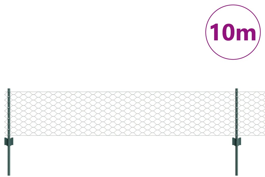 Postes de Cerca vidaXL 5 pcs U-Channel Verde 40 cm Aço